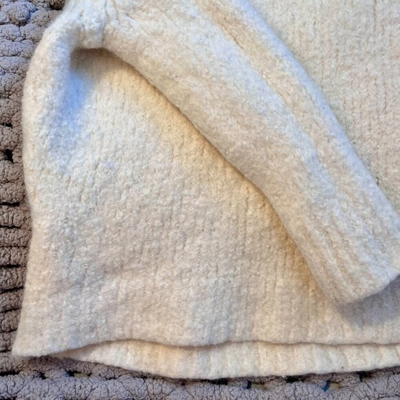 Mango Suit Woman's Organic & Alpeca Wool Cream CroppedSweater Size XXS - Picture 6 of 13